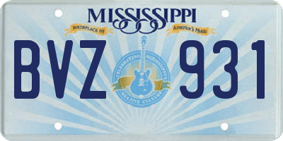 MS license plate BVZ931