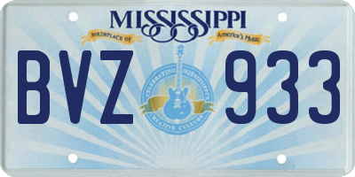 MS license plate BVZ933