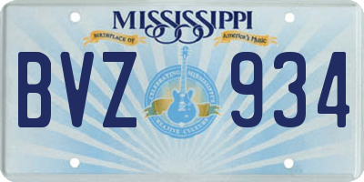 MS license plate BVZ934