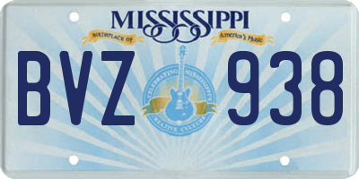 MS license plate BVZ938