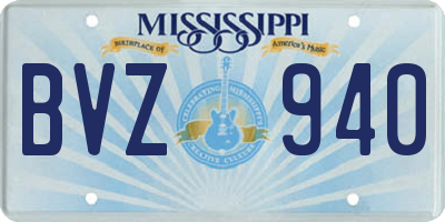 MS license plate BVZ940