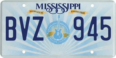 MS license plate BVZ945