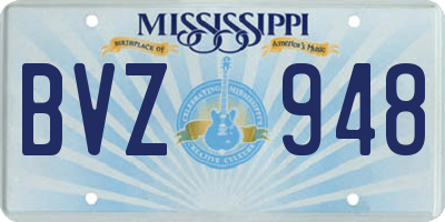 MS license plate BVZ948