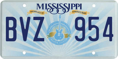 MS license plate BVZ954