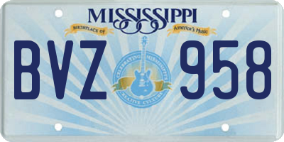 MS license plate BVZ958