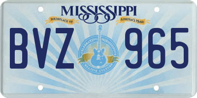 MS license plate BVZ965