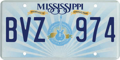 MS license plate BVZ974