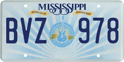 MS license plate BVZ978