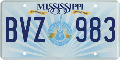MS license plate BVZ983