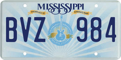 MS license plate BVZ984