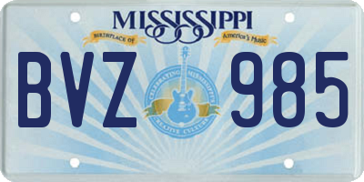 MS license plate BVZ985