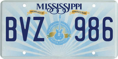 MS license plate BVZ986