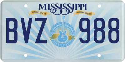 MS license plate BVZ988
