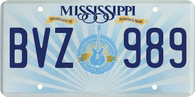MS license plate BVZ989