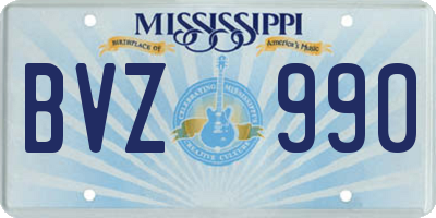 MS license plate BVZ990