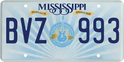 MS license plate BVZ993