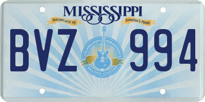 MS license plate BVZ994