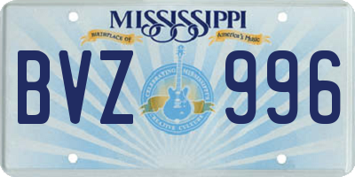 MS license plate BVZ996