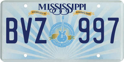 MS license plate BVZ997
