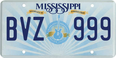 MS license plate BVZ999