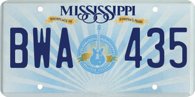 MS license plate BWA435