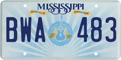 MS license plate BWA483