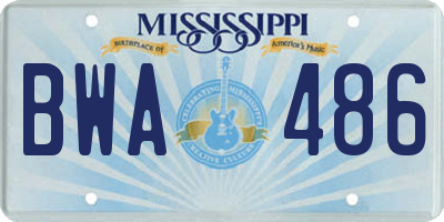 MS license plate BWA486