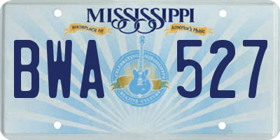 MS license plate BWA527