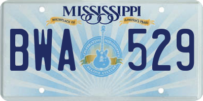 MS license plate BWA529