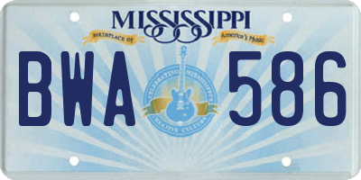 MS license plate BWA586