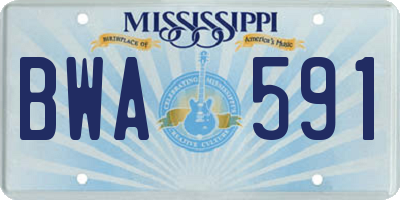 MS license plate BWA591