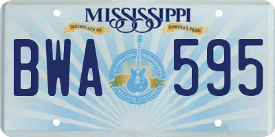MS license plate BWA595