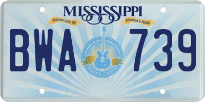 MS license plate BWA739