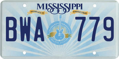 MS license plate BWA779