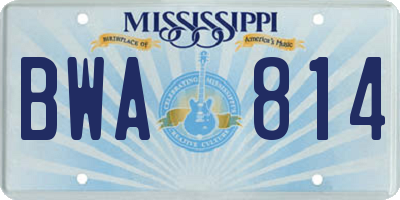 MS license plate BWA814