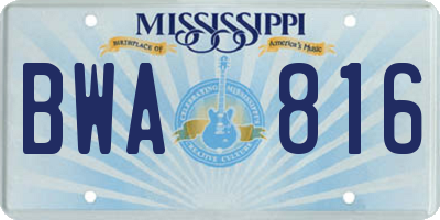 MS license plate BWA816