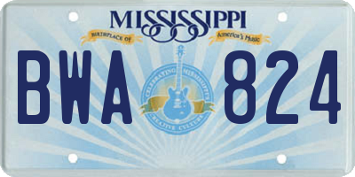 MS license plate BWA824