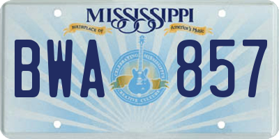MS license plate BWA857