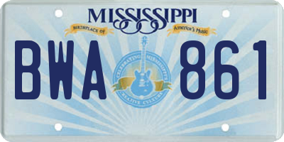 MS license plate BWA861