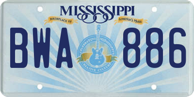 MS license plate BWA886