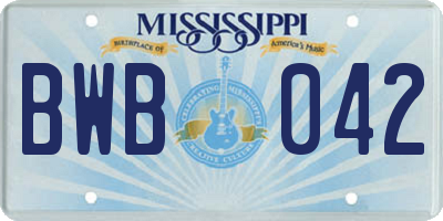 MS license plate BWB042