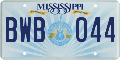 MS license plate BWB044