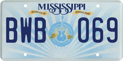 MS license plate BWB069