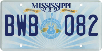 MS license plate BWB082
