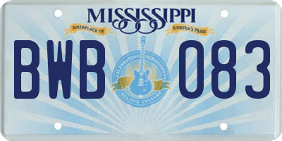 MS license plate BWB083