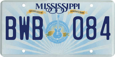 MS license plate BWB084