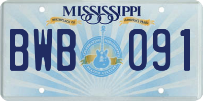 MS license plate BWB091