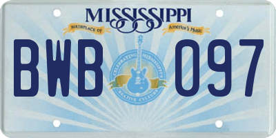 MS license plate BWB097