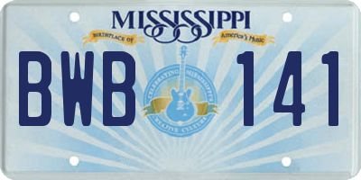 MS license plate BWB141