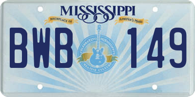 MS license plate BWB149